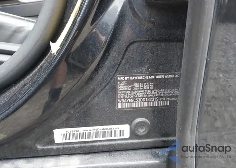 2013 BMW 750Li from USA, damaged, VIN WBAYE8C53DD132319